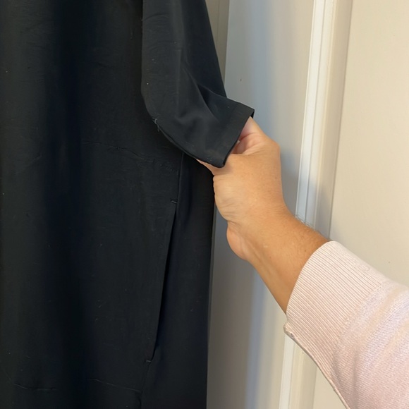 J. Jill Wearever shift midi dress 3/4 sleeve stretchy V neck front and back - Picture 3 of 5